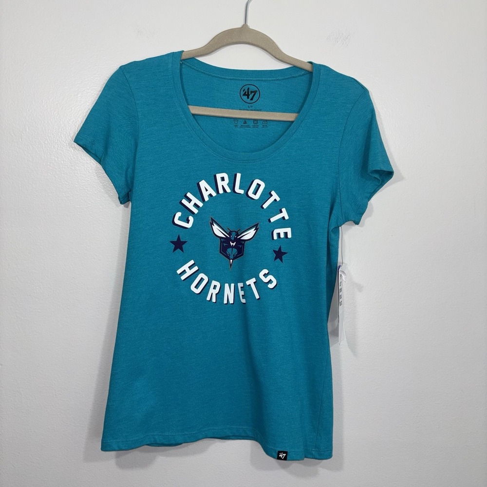 Women's '47 Brand Charlotte Hornets Basketball T Shirt‎ Size Small New With Tags